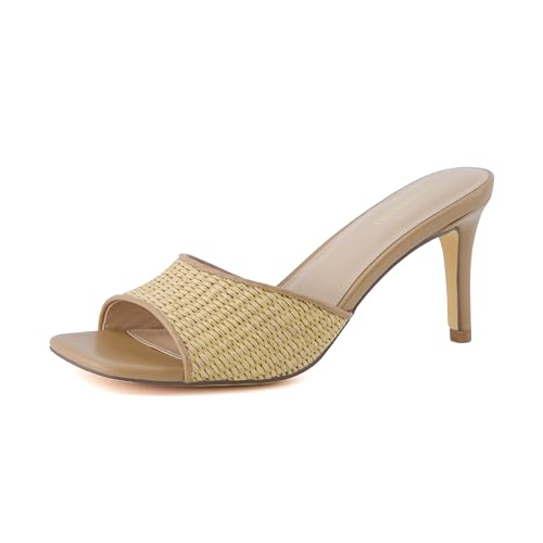 Image of CUSHIONAIRE Evie Kitten Heel Sandals for Women, Slip On One Band Dress Sandals with Memory Foam, Wide Widths and 3 Inch Heel