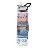 tplaotee 30 oz Alaska Cruise Ship Design Designed clear plastic sports water bottle for college Unique design decor college Office Travel Home