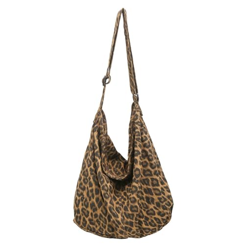 Image of Cotton Tote Handbag Women Canvas Crossbody Beach Bag Hobo Shoulder Tote Bag with 3 External Pocket,Zipper Closure