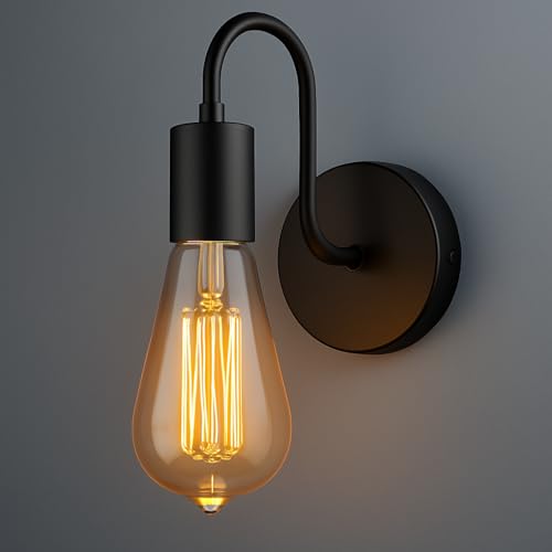 Image of SINOMAN Metal Wall Light For Living Room Modern /Wall Lamps For Bedroom /For Living Room /Wall Lights For Home Decoration /Bedside Wall Lamp (Deny Wall Sconce, With Bulb)