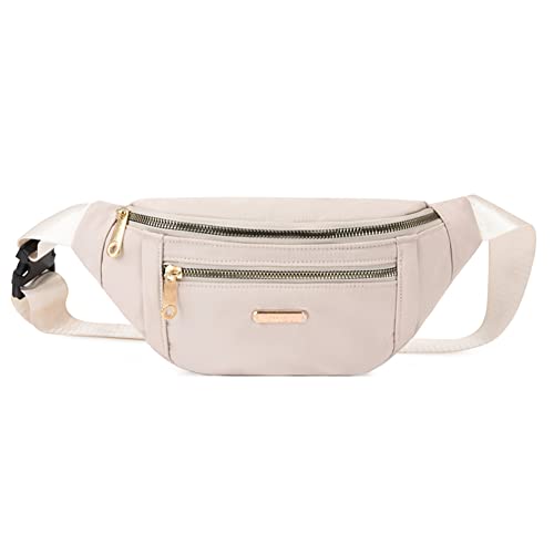 Estwell Bum Bag Fanny Pack Men Women Fashion Festival Fanny Pack Travel Waist Pack Lightweight Adjustable Waist Bag for Running Walking Hiking Jogging Beige