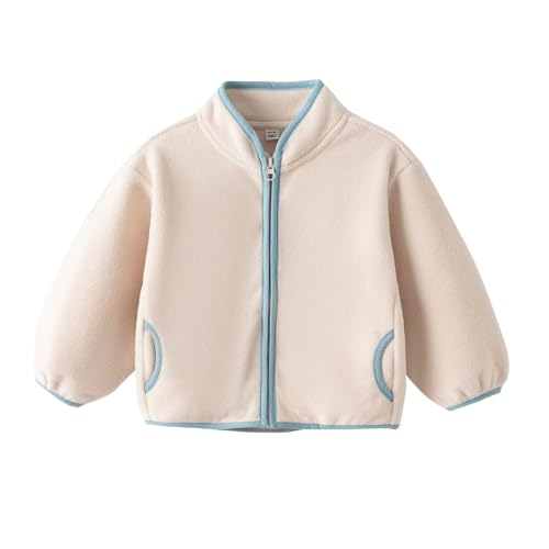 Boys Girls Zip up Fuzzy Coats Fleece Warm Fall Casual Outwear Soft Thick Long Sleeve Jackets Kids Plain Jackets Clothes
