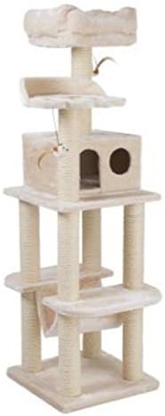Extremely Sturdy 4 Layer Cat Tree With Several Platforms, Spacious Sleeping Bed And Play Den - Ideal Activity Tower For Multiple Cats