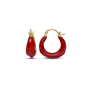 Hoop Earrings, Red Chic, Gold Hoop Clasp – Trendy Statement Jewelry for Everyday Style, Modern Style with a Touch of Luxury, Holiday Red, Fall and Winter 2024/2025