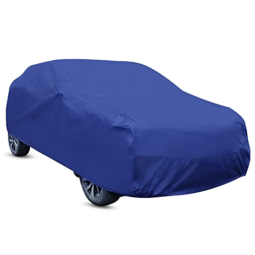 Image of Amazon Brand - Solimo Hatchback Car Cover, Blue (i10, Grand i10, Santro, Indica, Beat, Tiago, Nano, etc.)