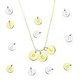 Personalized Letter Disc Necklace - Perfect Gift for New Moms, Best Friends, Graduates - Delicate Initials Necklace for Women, Girls, and Kids - Name Engraved Necklace - Handmade Jewelry - Bridesmaid