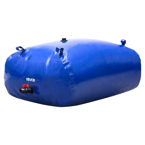 VEVOR Water Storage Bladder, 87 Gallon (330L) Water Storage Container Tank, 1000D PVC Large Capacity Soft Bag Bladder, Collapsible Portable for Garden Irrigation, Camping, RVs, Fire Prevention, Blue