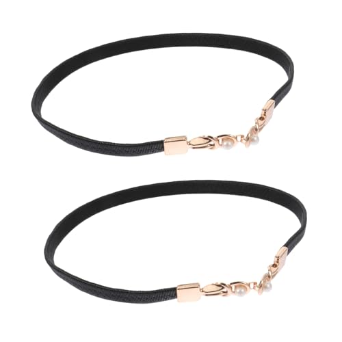 Stylish Pearl Design Elastic Waist Belts for Women - 2Pcs Comfortable & Decorative Accessories for Dresses & Skirts