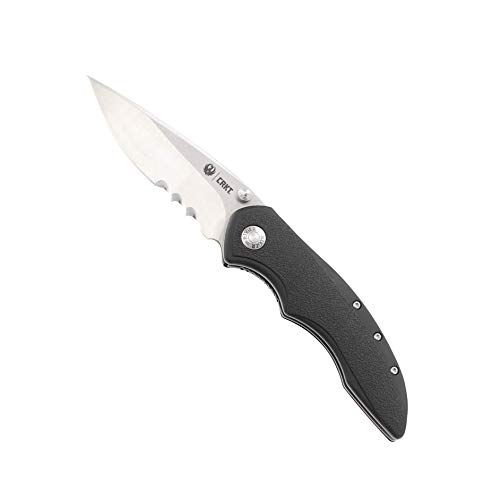 CRKT Ruger High-Brass Folding Pocket Knife: Folder with Liner Lock, Drop Point Blade with Veff Serrations, Reinforced Nylon Handle, Pocket Clip R2602