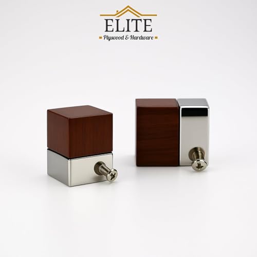 Image of Urban Elite Premium Curtain End Cap - Elegant Decorative Rod Finial for Window Drapes, Smooth Finish, Durable & Stylish, Perfect for Home & Office Decor (Square, Wooden, Medium)