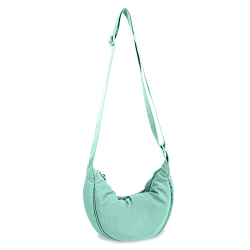Image of Nylon Crescent Crossbody Bag for Women Purses Trendy Men,Small Travel Sling Bag Hobo