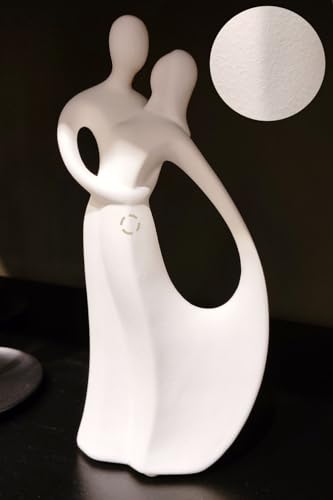 Estatua de pareja blanca de cerámica para decoración miniatura 3