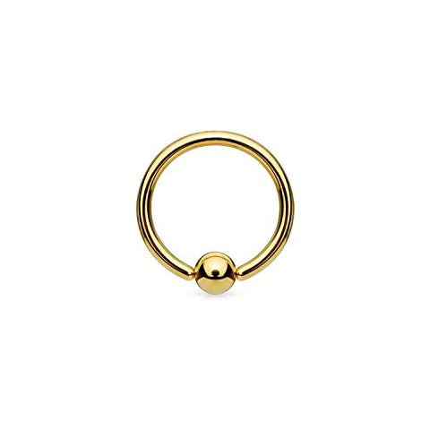 Piercing Barbell oro Aro presión bola 4 mm (9kts) by Monde Petit Cover