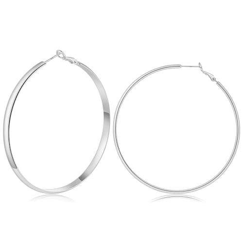 Image of Gacimy Gold Hoop Earrings for Women with 925 Sterling Silver Post | Hypoallergenic Lightweight Thick Hoops Earrings for Women Trendy Jewelry Gift