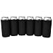 TahoeBay 16oz Can Sleeves - Black Neoprene Beer Coolies - Blank Tall Energy Drink Coolers - Compatible with 16oz Rockstar, Monster (Black, 6)
