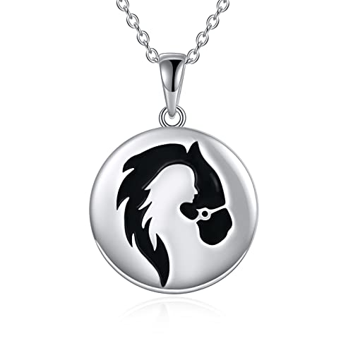 YAFEINI Horse Necklace Girls Pendant 925 Sterling Silver Pendant Pony Necklace Jewelry Gifts for Women Girls