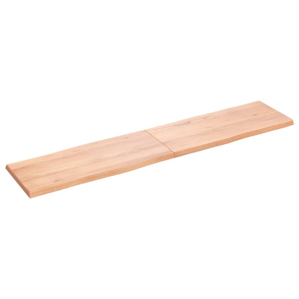 Gecheer Table Top Desk Top, Easy to Assembly, Light Brown 180x40x4 cm Treated Solid Wood Oak Live Edge Tabletop