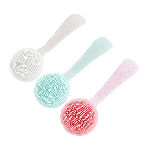 IWOWHERO Silicone Face Cleansing Brush 3pcs Set Exfoliating Face Brush Cleaner Portable Facial Massager
