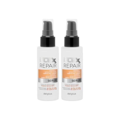 Plex Repair Sérum para Cabello Muy Dañado, con Aceite de Argán, Jojoba y Karité, 100 ml, Pack de 2