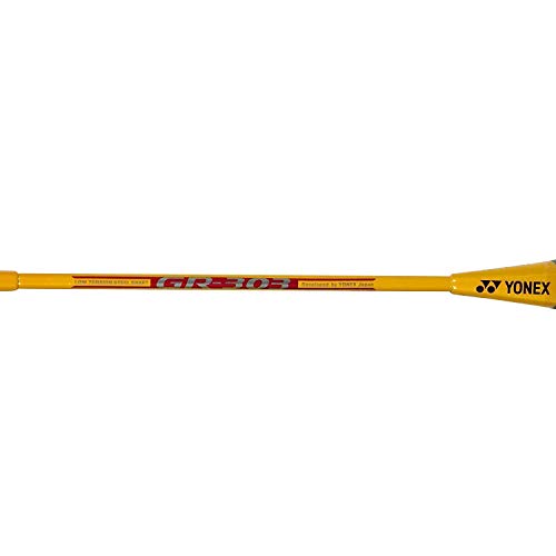 Image of Yonex GR 303 Aluminium Blend Badminton Racquet with Full Cover, Set of 2 (Yellow /Yellow) & Mavis 200i combo