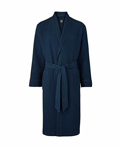 Robe de Chambre en Coton gauffré Bleu Marine Savile Row Company Taille XL