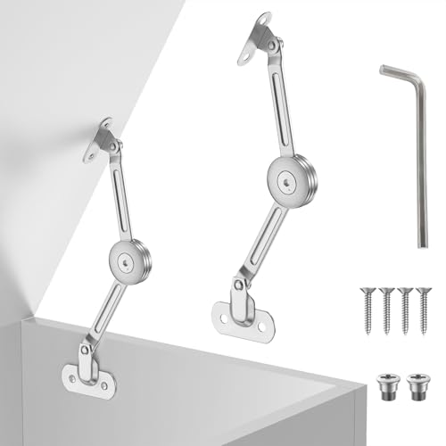 1 Pack lid Fixed Hinges for 50 lb Wooden Boxes, Toy Box Soft Closing, lid Support Hinges Heavy Duty, Upper Cabinets & RV Cabinets, up and Down, in The Range of 0-110°