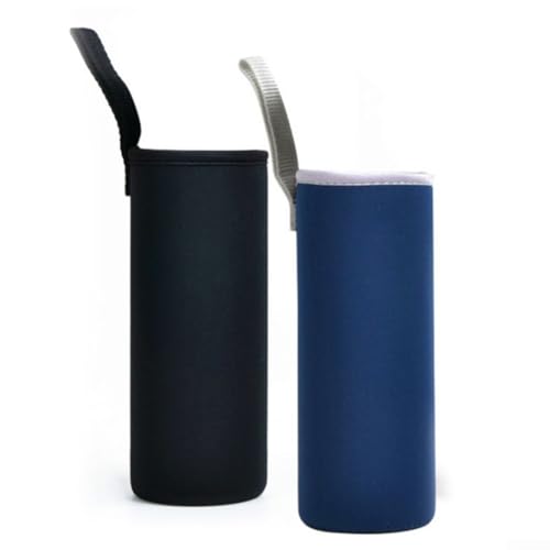 2 Pack Insulated Neoprene Water Bottle Sleeves 550ml Outdoor Sports Thermal Protective Cover for Camping Hiking Travel Prevent Scratch and Burn Hand(550ML grey)