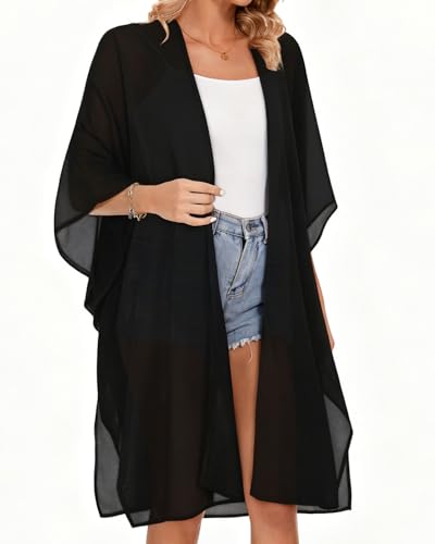 Image of Women's Kimono Beach Cover up for Summer Bathing Suits Cardigans Casual Loose Swimwear 2026