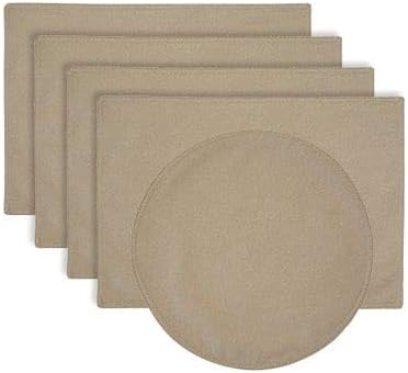 Sweet Pea Linens - Juego de manteles individuales rectangulares, color beige