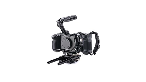 Image of Tilta Camera Cage Pro Kit Compatible with Sony FX2 - Black | Includes ARCA Bottom Plate, 15mm LWS Baseplate, Xeno Top Handle & Power Handle | NATO, Cold Shoe, 1/4"-20 & 3/8"-16 Threads