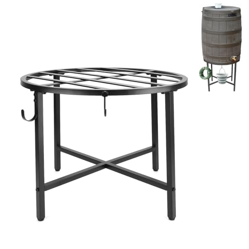 Z8 Rain Barrel Stand with Bucket & Hose Hooks Heavy Duty Water Collection Base Suitable for 45/50/55 Gallon Outdoor Rain Barrel