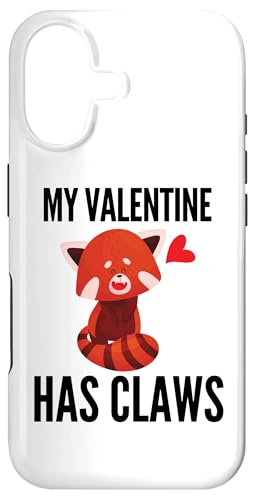 My Valentine Has Claws Red Panda Funny Valentines Bear Fun �X�}�z�P�[�X iPhone 17 �p
