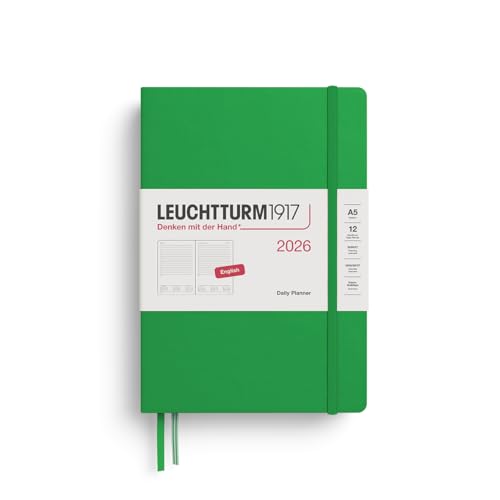 LEUCHTTURM1917 - Daily Planner 2026, Hardcover, Medium (A5), Ruled, Spring