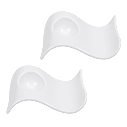 PRETYZOOM 2pcs Ceramic Egg Cup Holders Holding Boiled Egg Holder Dish Organization Cups Tray Spiral Labels Tableware Porcelain Kitchen Tabletop Eggs Ceramic Egg Holder White Ceramics
