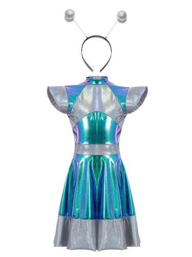 Disfraz Infantil Alienígena Espacial Plateado Talla 16 Años