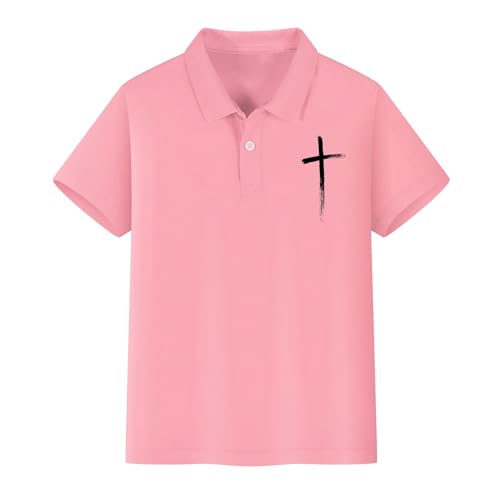 Kids Shirt Short Sleeve Boys Girls Button Up Collared 𝐏𝐨𝐥𝐨 Tee, Summer Athletic Top Comfort Preppy Casual Clothes4