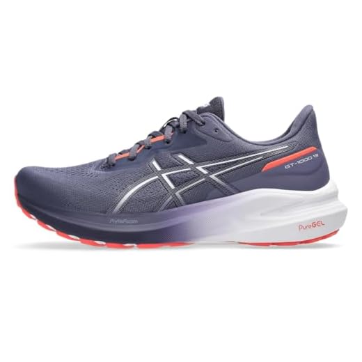 ASICS Tênis de corrida feminino GT-1000 13, Nevoeiro índigo/branco, 6 Wide