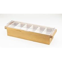IMC Blonde Wood Domed Lid Condiment Caddy, Barware, Bar Accessories, 1 Count Pack of 1