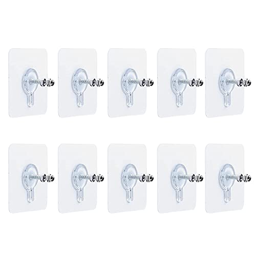 MEISO 10 Pièces Adhésif Vis Murales Clous de Suspension Auto-Adhésifs pour Accrocher Vis Adhésives Montage Mural Crochets pour Cuisine Salle de Bain Chambre Salon