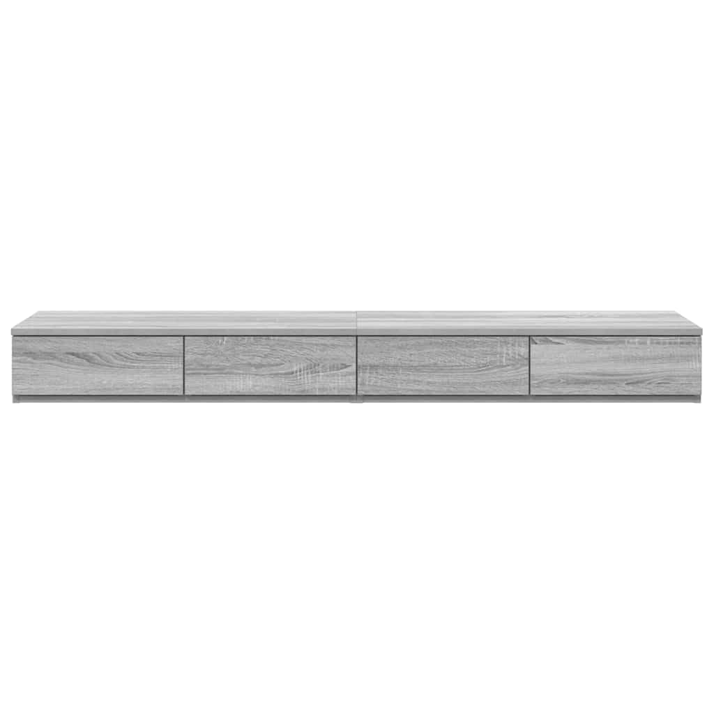 Fengshui Materiał drewnopochodny szuflady na łóżko 160 x 36,5 x 16,5 cm szare