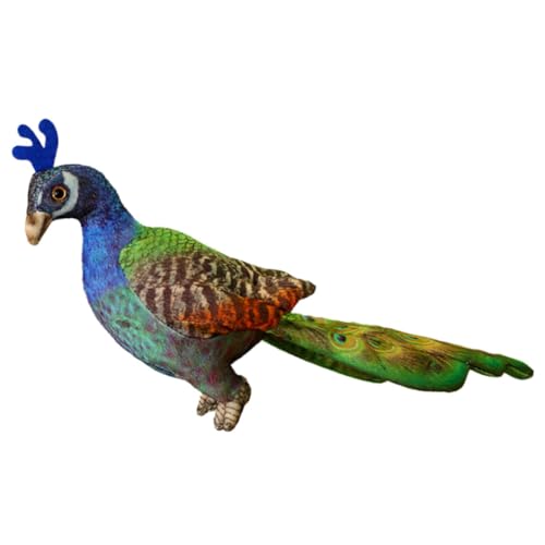 HEMOTON Pavo Real De Peluche De Juguete Decoraciones De Pavo Real Muñeca De Simulada Adorable De Peluche Pájaro De Peluche Almohada De Felpa De