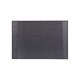 Dacasso Cuir Side-Rail Desk Pad, Noir Crocodile en Relief, 25,5 x 43,8 cm