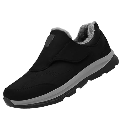 Generisch Zapatos impermeables para hombre zapatos de invierno de algodón zapatos cortos botas de nieve zapatos de negocios de tela para hombre, Negro , 40 EU