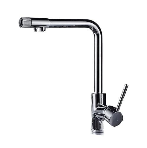 Blyqxs Chrome Kitchen Faucets Filter Brass Kitchen Water Sink Faucet Filter Hot And Cold Kitchen Mixer Tap Xt-87(Chrome)