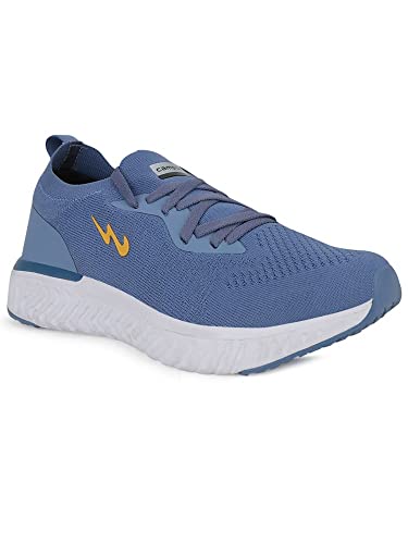 Image of Campus Men's Prix Pro Slate, Mustard Mesh Running Shoe - 9 UK