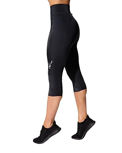 CW-X Women's Stabilyx 3.0 Joint Support 3/4 Capri Compression Tight, High-Rise Leggings with Back Phone Pocket for Running3