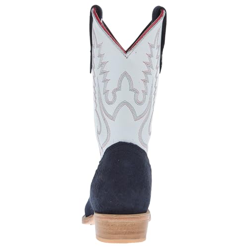 R Youth Navy Rough Out with Winter White Shaft Cutter Toe Boot3