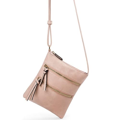 Small Crossbody Purses for Women,Triple Zip Multi Pocket Leather,Adjustable Strap Over the Shoulder Bags2