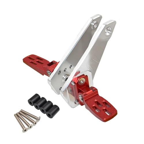 に適合する XADV750 X-ADV750 X-ADV 750 2021 2022 バイク用フットレスト パッセンジャーフットペグ リアペダル フットスタンド 折りたたみ式フットレスト フットペグ(シルバーレッド)