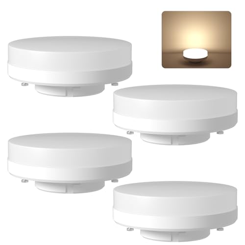HCFEI GX53 LED Leuchtmittel 10W 230V warmweiß 2700K Deckenleuchte Unterbauleuchte Blinkfrei Strahler (4 Stück (1er Pack))